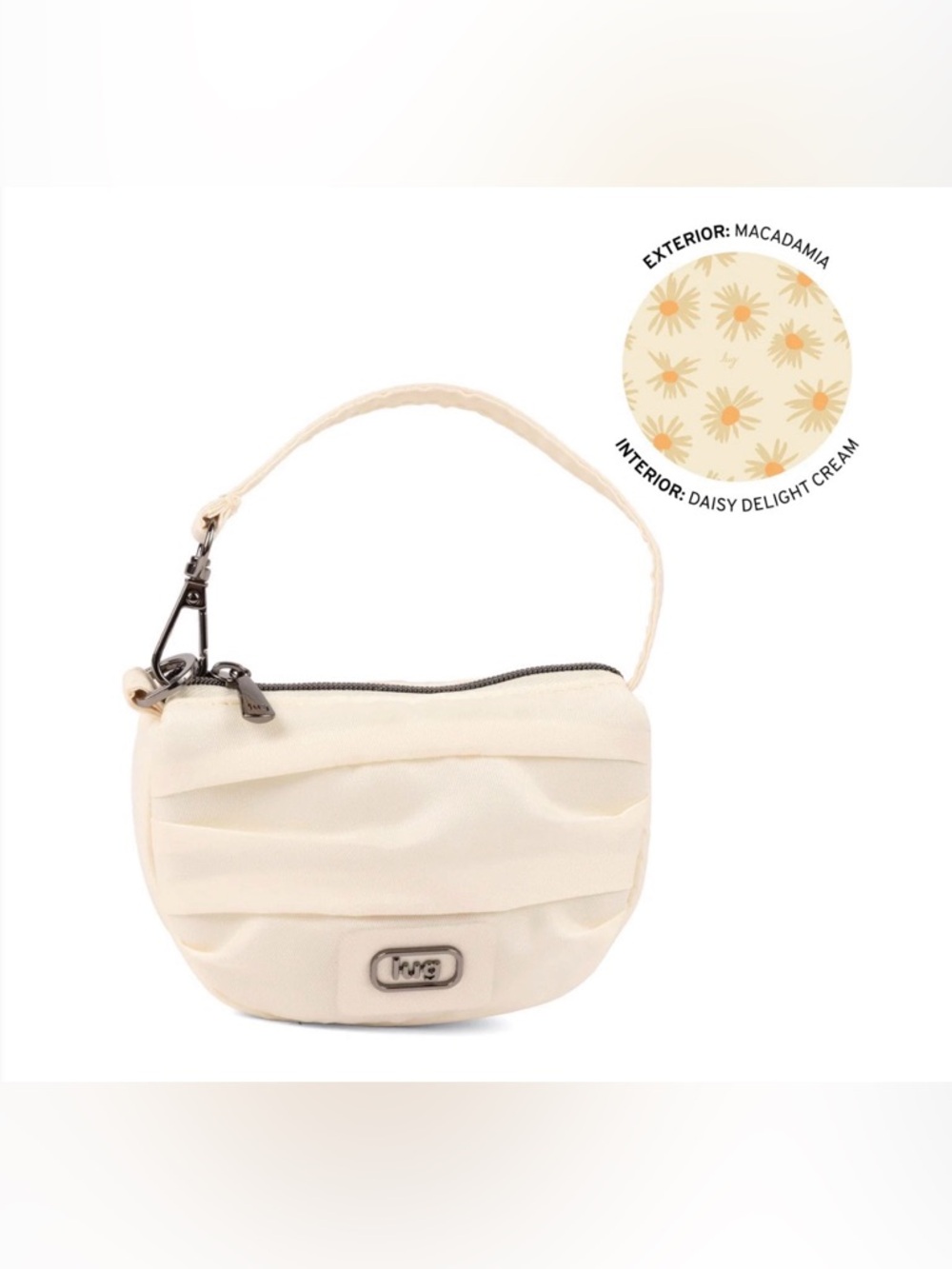 LUG DISCO PLEATED POUCH MACADAMIA